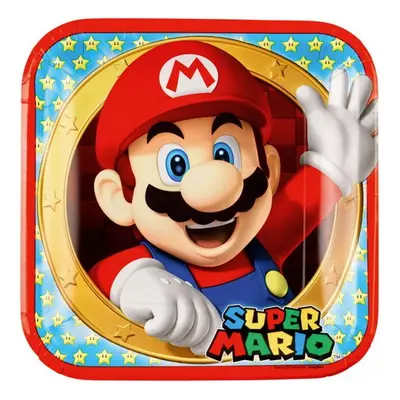 Super Mario Mushroom World papírtányér 8 db-os 23 cm