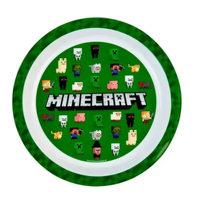 Minecraft Green műanyag lapostányér - ÚJ