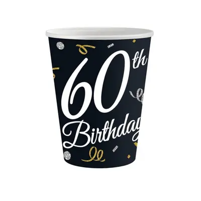 Happy Birthday 60 B&C papír pohár 6 db-os 200 ml