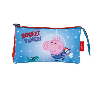 Peppa malac Rocket 3 rekeszes tolltartó 21 cm