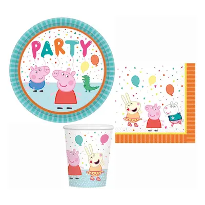 Peppa malac Confetti party szett 32 db-os 23 cm-es tányérral