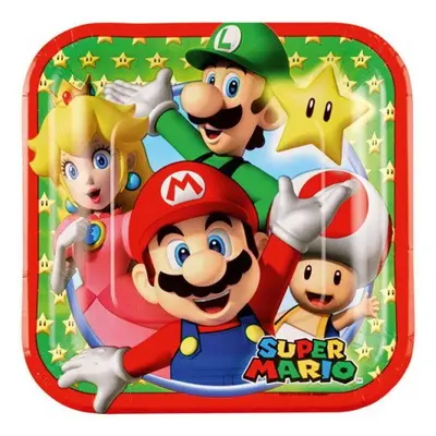 Super Mario Mushroom World papírtányér 8 db-os 18 cm