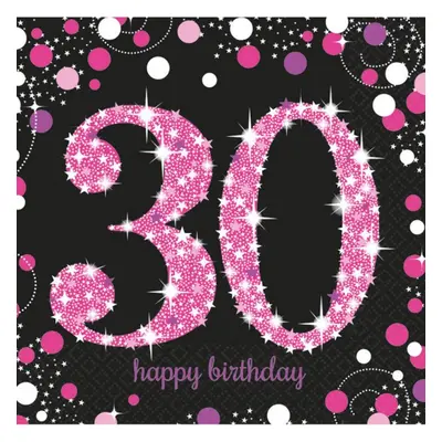 Happy Birthday Pink 30 szalvéta 16 db-os 33x33 cm