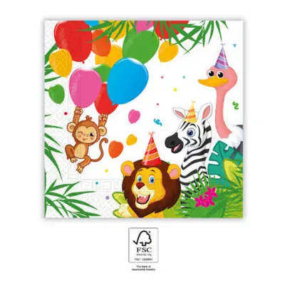 Dzsungel Balloons szalvéta 20 db-os 33x33 cm FSC