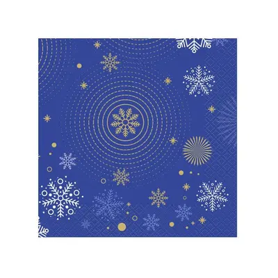 Karácsonyi Navy Blue Snowflakes szalvéta 20 db-os 33x33 cm