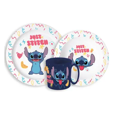 Disney Lilo és Stitch Palms étkészlet, micro műanyag szett bögrével 265 ml