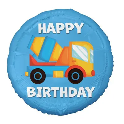 Betonkeverő Happy Birthday Concrete Mixer fólia lufi 36 cm