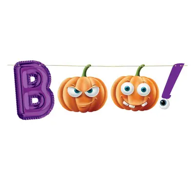 Halloween Boo papír felirat 150 cm