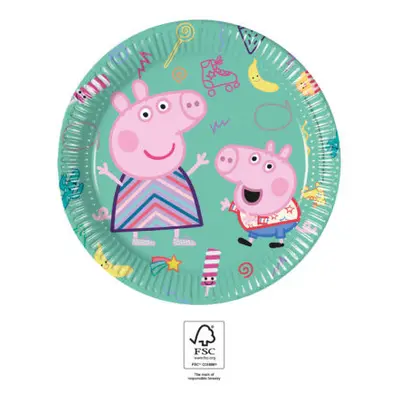 Peppa malac Messy Play papírtányér 8 db-os 20 cm FSC