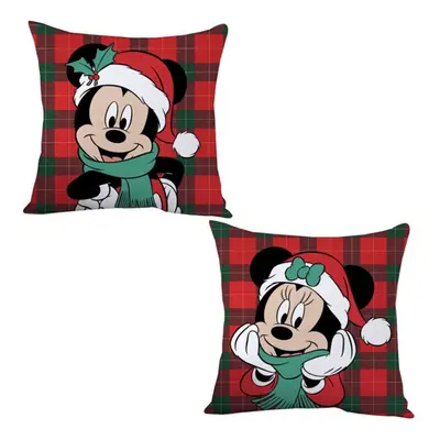 Disney Minnie, Mickey Winter karácsonyi párna, díszpárna 35x35 cm