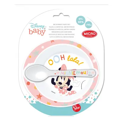 Disney Minnie baba micro mélytányér + kanál szett