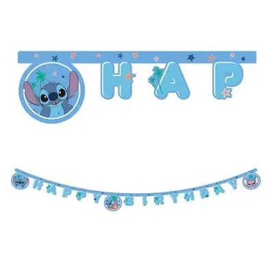 Disney Lilo és Stitch, A csillagkutya Angel Happy Birthday felirat FSC 2 m