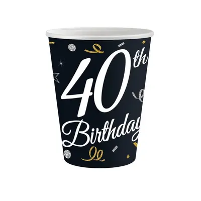 Happy Birthday 40 B&C papír pohár 6 db-os 200 ml