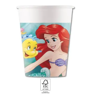 Disney Hercegnők, Ariel Curious papír pohár 8 db-os 200 ml FSC