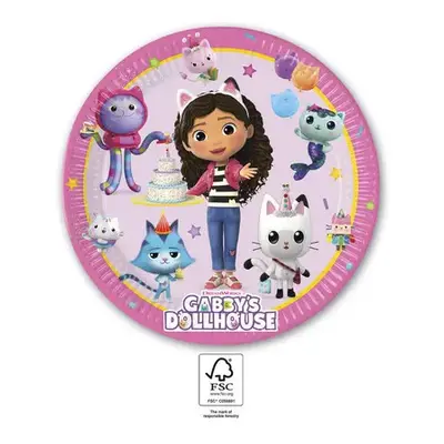 Gabi babaháza Friends papírtányér 8 db-os 23 cm FSC