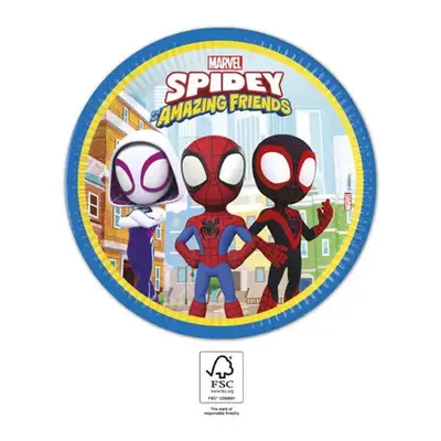 Pókember Spidey papírtányér 8 db-os 23 cm FSC