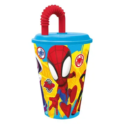 Pókember Spidey szívószálas pohár, műanyag 430 ml