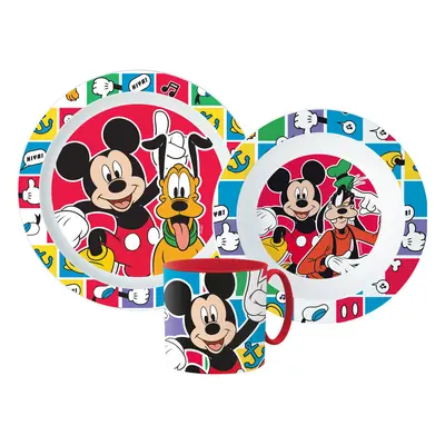 Disney Mickey Better Together étkészlet, micro műanyag szett bögrével 265 ml