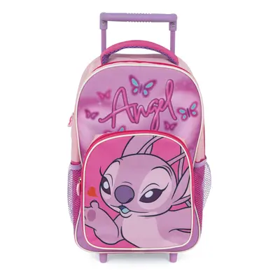 Disney Lilo és Stitch, A csillagkutya Pink Angel gurulós ovis hátizsák, táska 36 cm