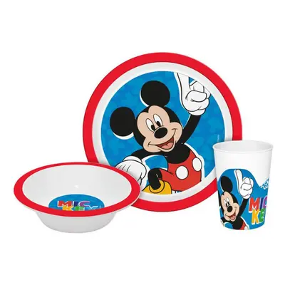 Disney Mickey étkészlet, micro műanyag szett Dobozban