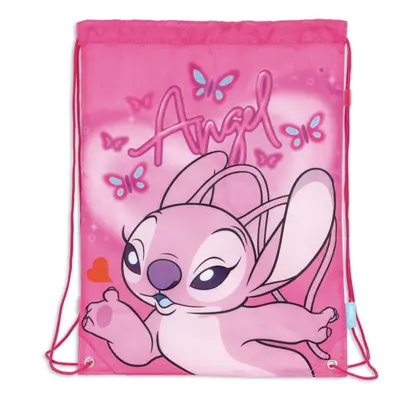 Disney Lilo és Stitch, A csillagkutya Pink Angel sporttáska, tornazsák 44 cm