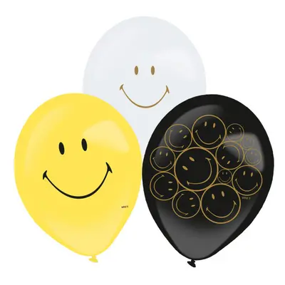 Emoji Smiley Originals léggömb, lufi 6 db-os 11 inch (27,5 cm)