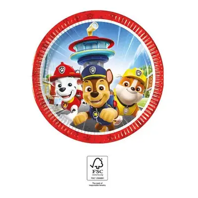 Mancs Őrjárat Rescue Heroes papírtányér 8 db-os 20 cm FSC