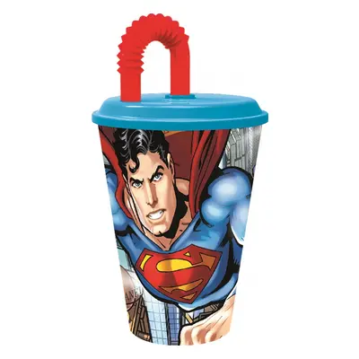 Superman Savior szívószálas pohár, műanyag 430 ml