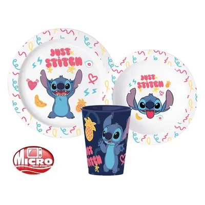 Disney Lilo és Stitch Palms étkészlet, micro műanyag szett, pohárral 260 ml