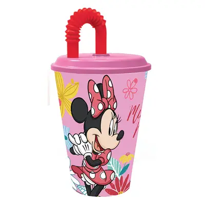 Disney Minnie Spring szívószálas pohár, műanyag 430 ml