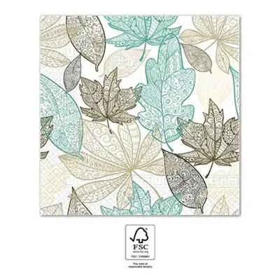 Levél Wide Leaves szalvéta 20 db-os 33x33 cm FSC