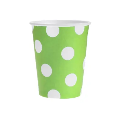 Zöld Green Polka Dots papír pohár 6 db-os 270 ml