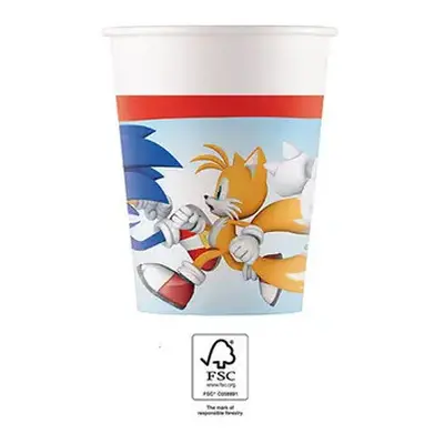 Sonic a sündisznó Sega papír pohár 8 db-os 200 ml FSC