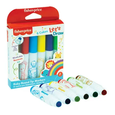 Fisher-Price Let&#039;s Draw kimosható filctoll 6 db-os