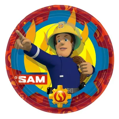 Sam a tűzoltó Fire papírtányér 8 db-os 23 cm