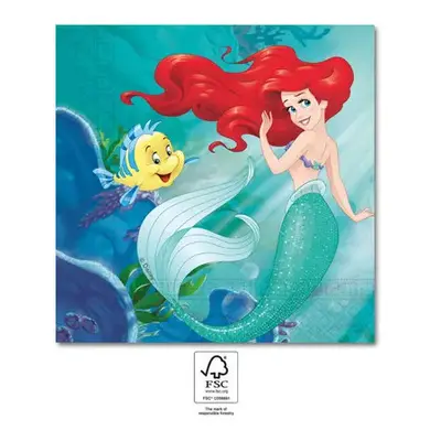 Disney Hercegnők, Ariel Curious szalvéta 20 db-os 33x33 cm FSC