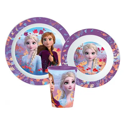 Disney Jégvarázs étkészlet, micro műanyag szett, pohárral 260 ml