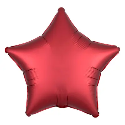 Silk Dark Red csillag fólia lufi 48 cm