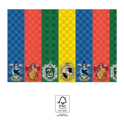 Harry Potter Hogwarts Houses papír asztalterítő 120x180 cm FSC