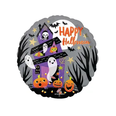 Happy Halloween Haunted House fólia lufi 46 cm