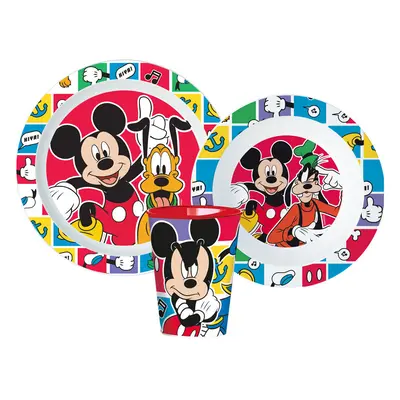 Disney Mickey Better Together étkészlet, micro műanyag szett, pohárral 260 ml