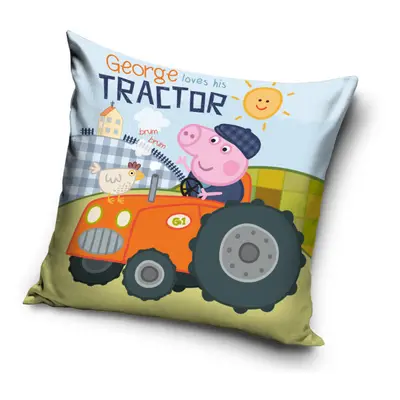 Peppa malac George&#039;s Tractor párnahuzat 40x40 cm Velúr