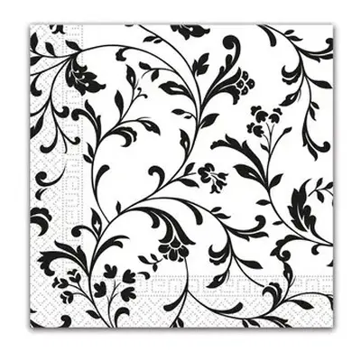 Fekete mintás Arabesque Black szalvéta 20 db-os 33x33 cm FSC