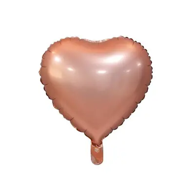 Matt Pink Gold Heart, Rózsaszín szív fólia lufi 37 cm