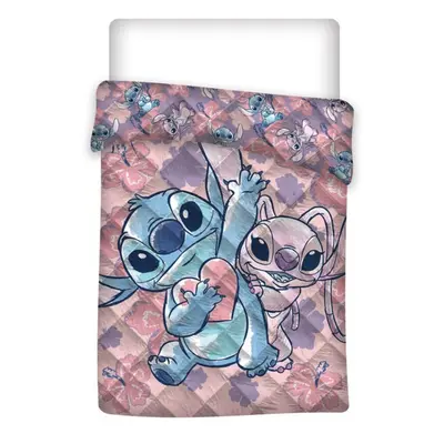 Disney Lilo és Stitch, A csillagkutya Heart steppelt ágytakaró, paplan 140x200cm