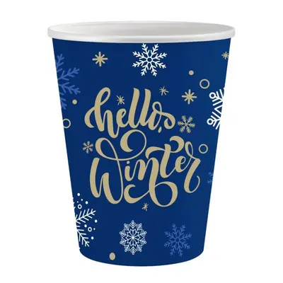 Karácsonyi Hello Winter papír pohár 6 db-os 250 ml