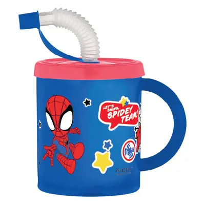 Pókember Spidey szívószálas bögre, műanyag 210 ml