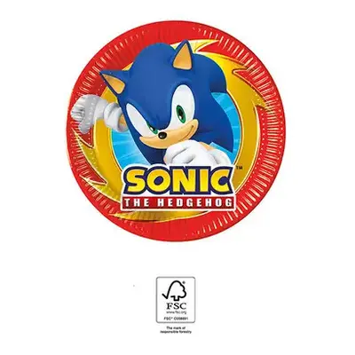 Sonic a sündisznó Sega papírtányér 8 db-os 20 cm FSC