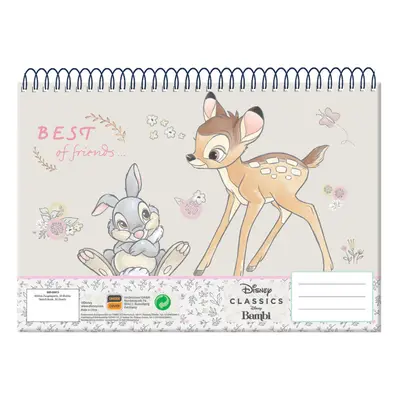 Disney Bambi Friends A/4 spirál vázlatfüzet, 30 lapos