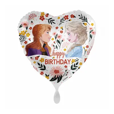 Disney Jégvarázs Floral Happy Birthday fólia lufi 43 cm